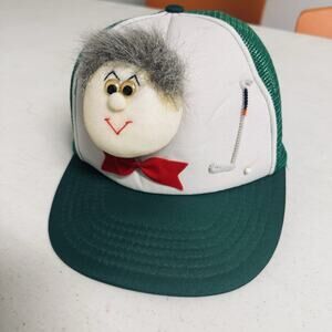 Vintage Golf Hat funny old man novelty mesh snap back 3D gag gift Green